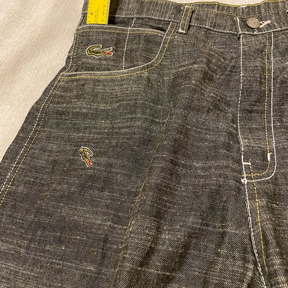 Lacoste oversized jeans black denim with crocodiles size 34x38 - Picture 9 of 16